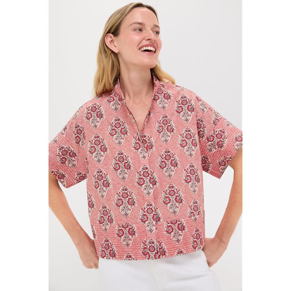 TUCKERNUCK Scarlet Sonata Trapunto Stitch Sofia Shirt Size S NWT